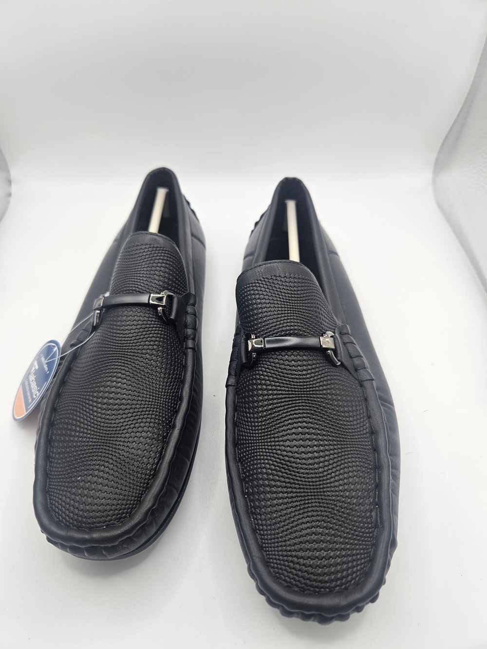 Jabasic Black Textured Bit-Detail Loafers for Kids